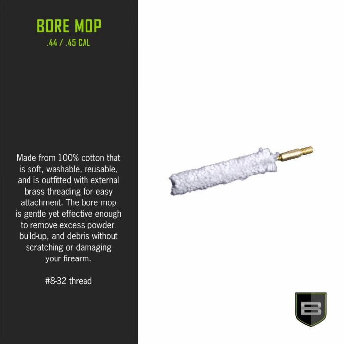 BREAKTHROUGH BT-44/45BM BORE MOP CLEANING SWAB, .44 & .45 CALIBER
